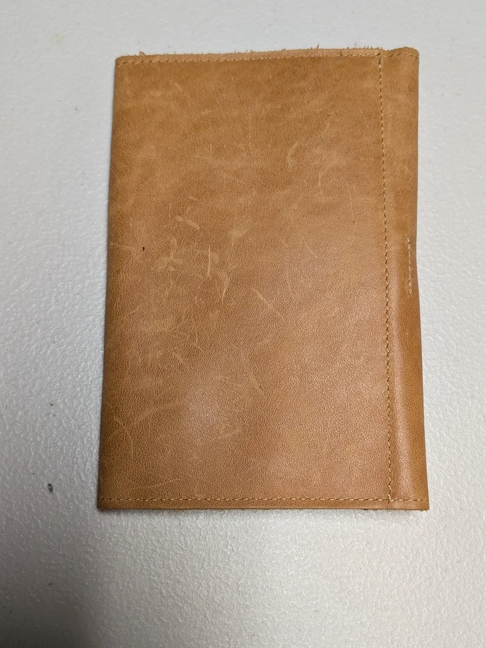 Handmade Tan Leather Passport & Travel Document Holder